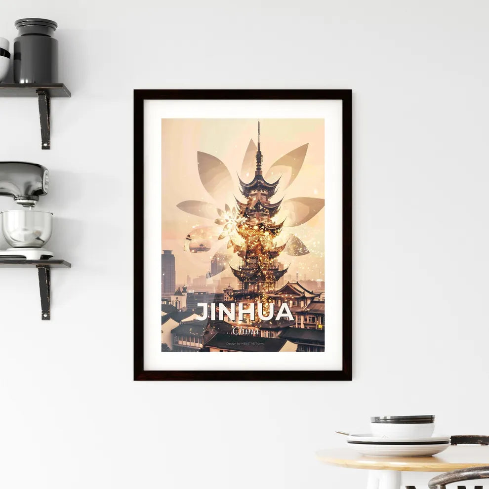 Jinhua Cityscape Double Exposure Masterpiece Framed Print