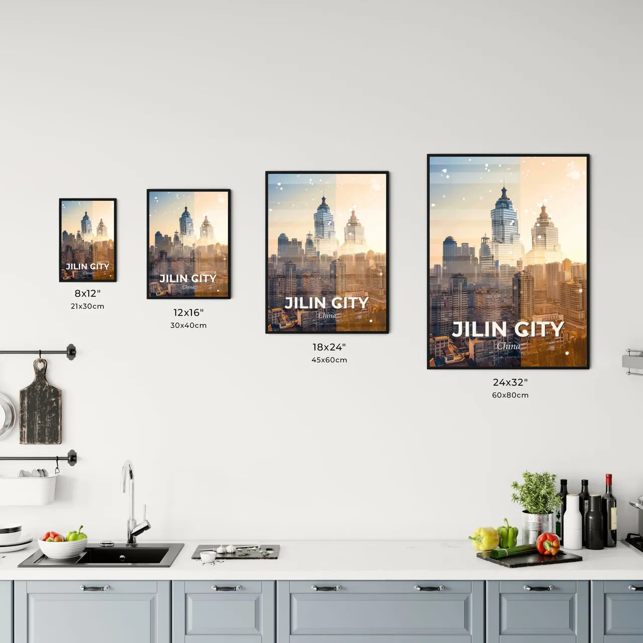 Jilin City China Skyline Local Art Print Office Art