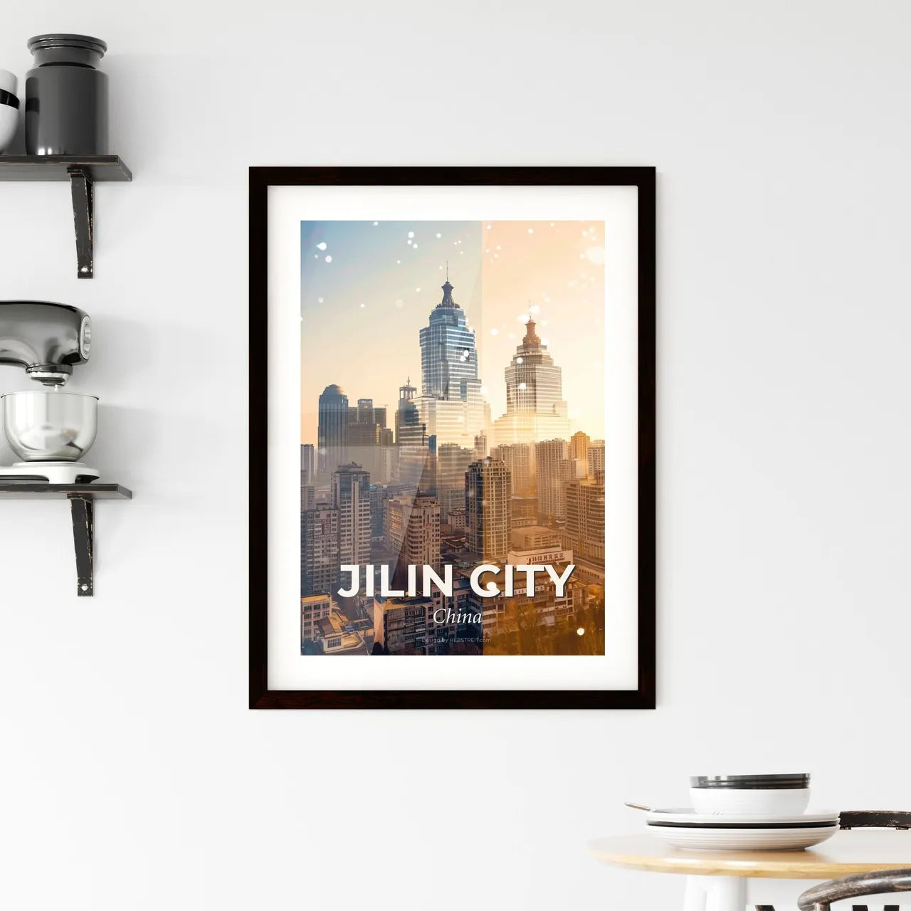 Jilin City China Skyline Local Art Print Framed Print