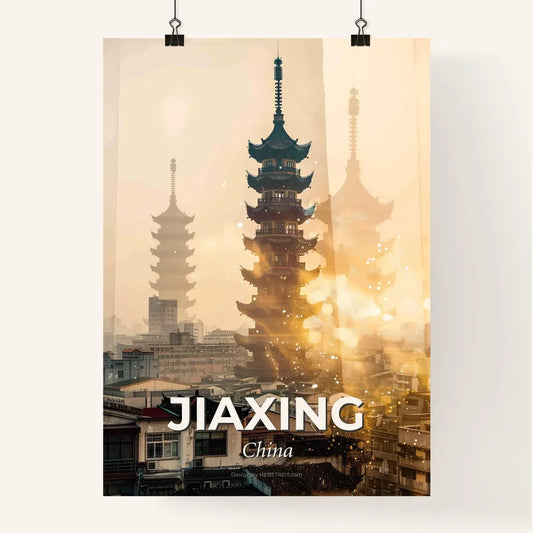 Jiaxing Cityscape Beauty In Double Exposure Art Poster