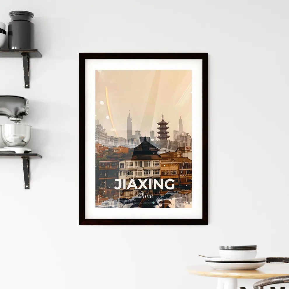 Jiaxing Skyline Art Composite Brights Framed Print