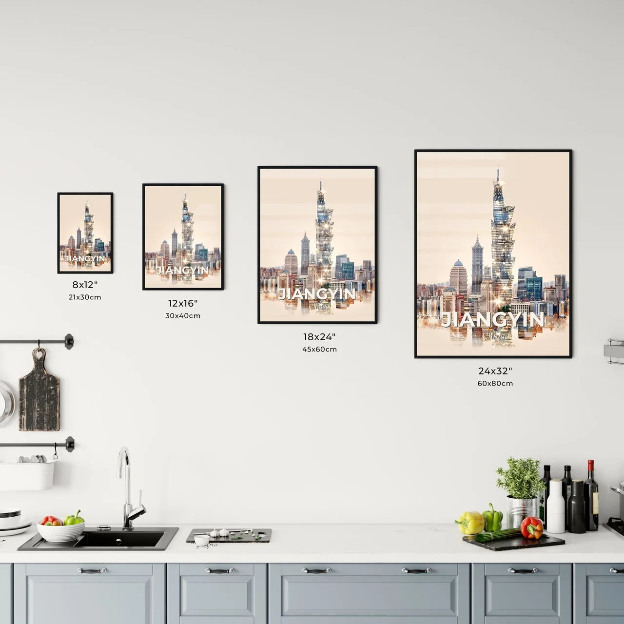 Jiangyin Skyline Night Light Composite Art Office Art