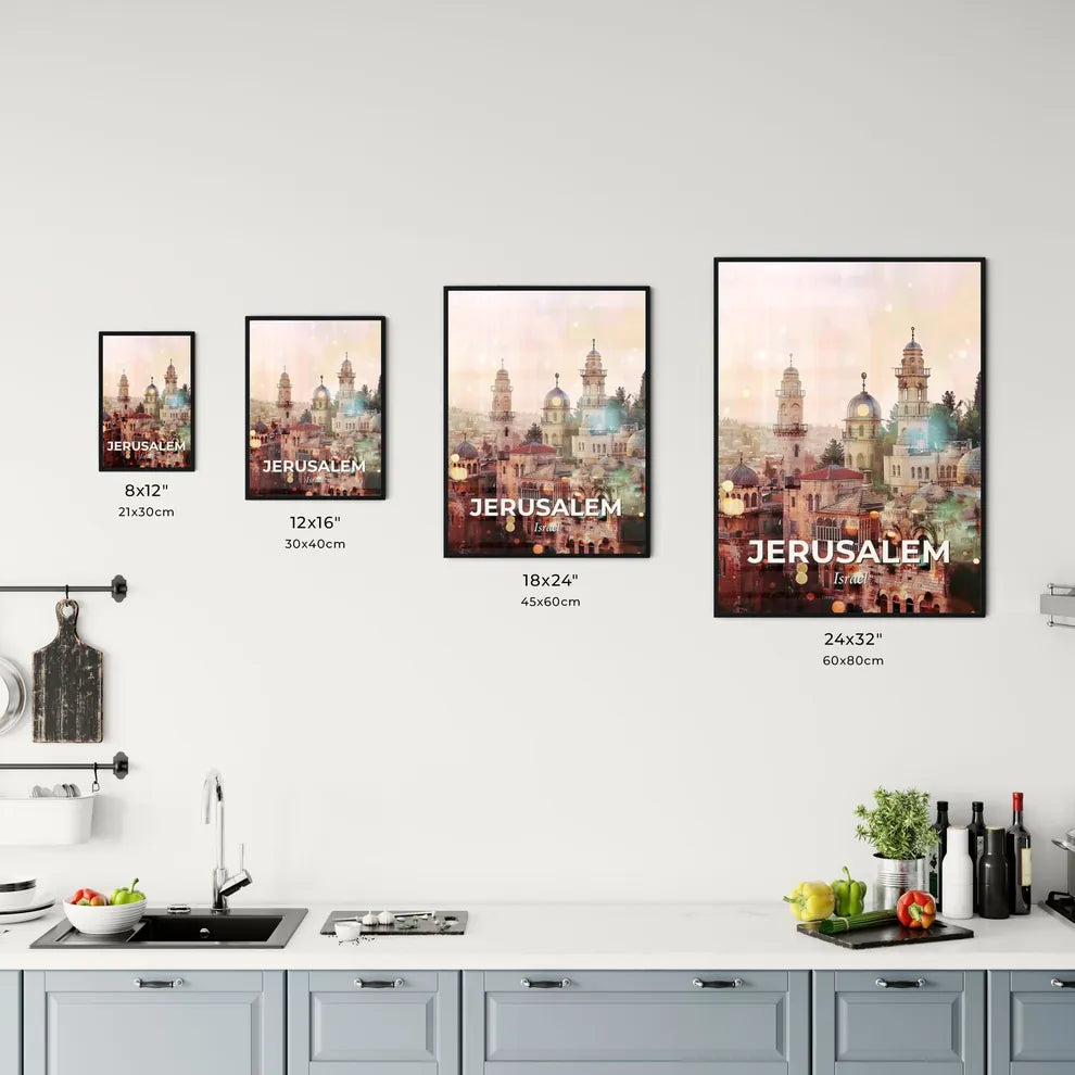 Jerusalem Skyline Classic Art Poster Office Art