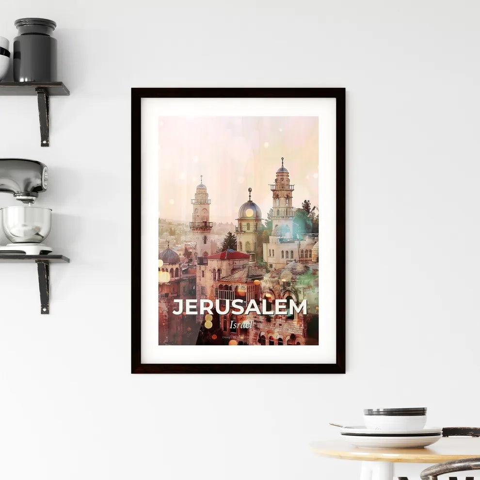 Jerusalem Skyline Classic Art Poster Framed Print