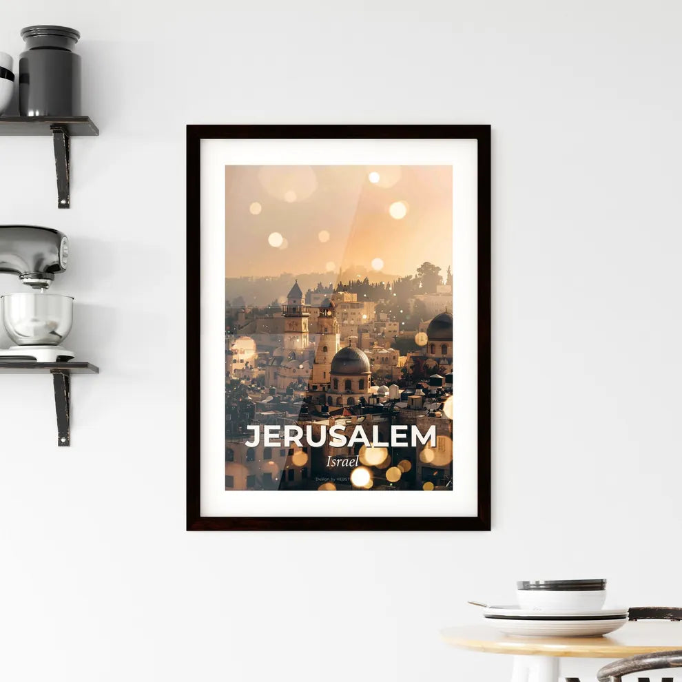 Jerusalem Skyline Art: Double Exposure Wonders Framed Print