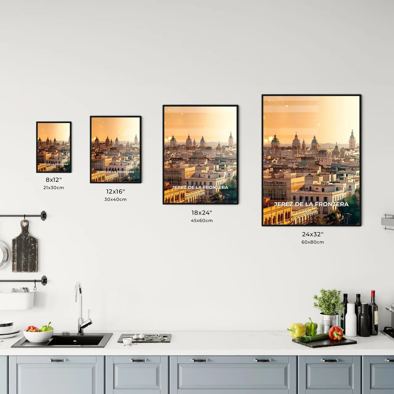 Jerez de la Frontera City Skyline Composite Wall Art Office Art