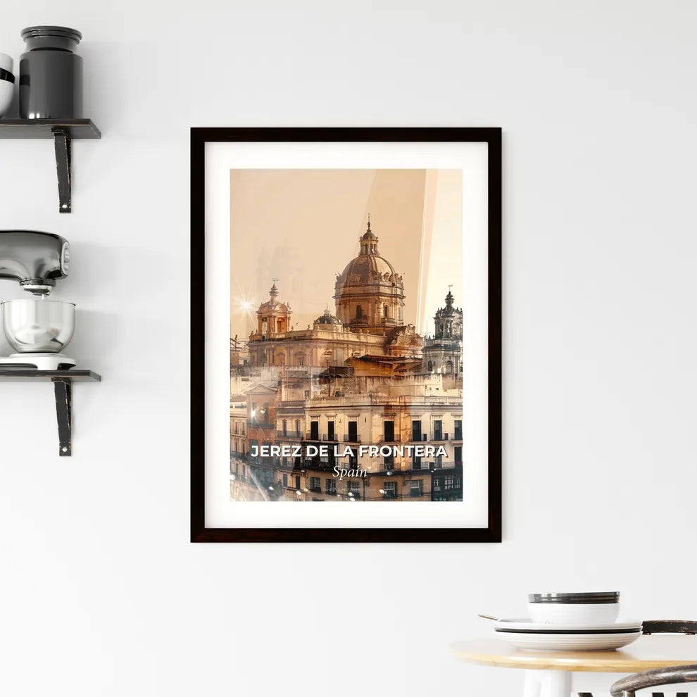 Jerez Double Exposure Skyline Art Framed Print