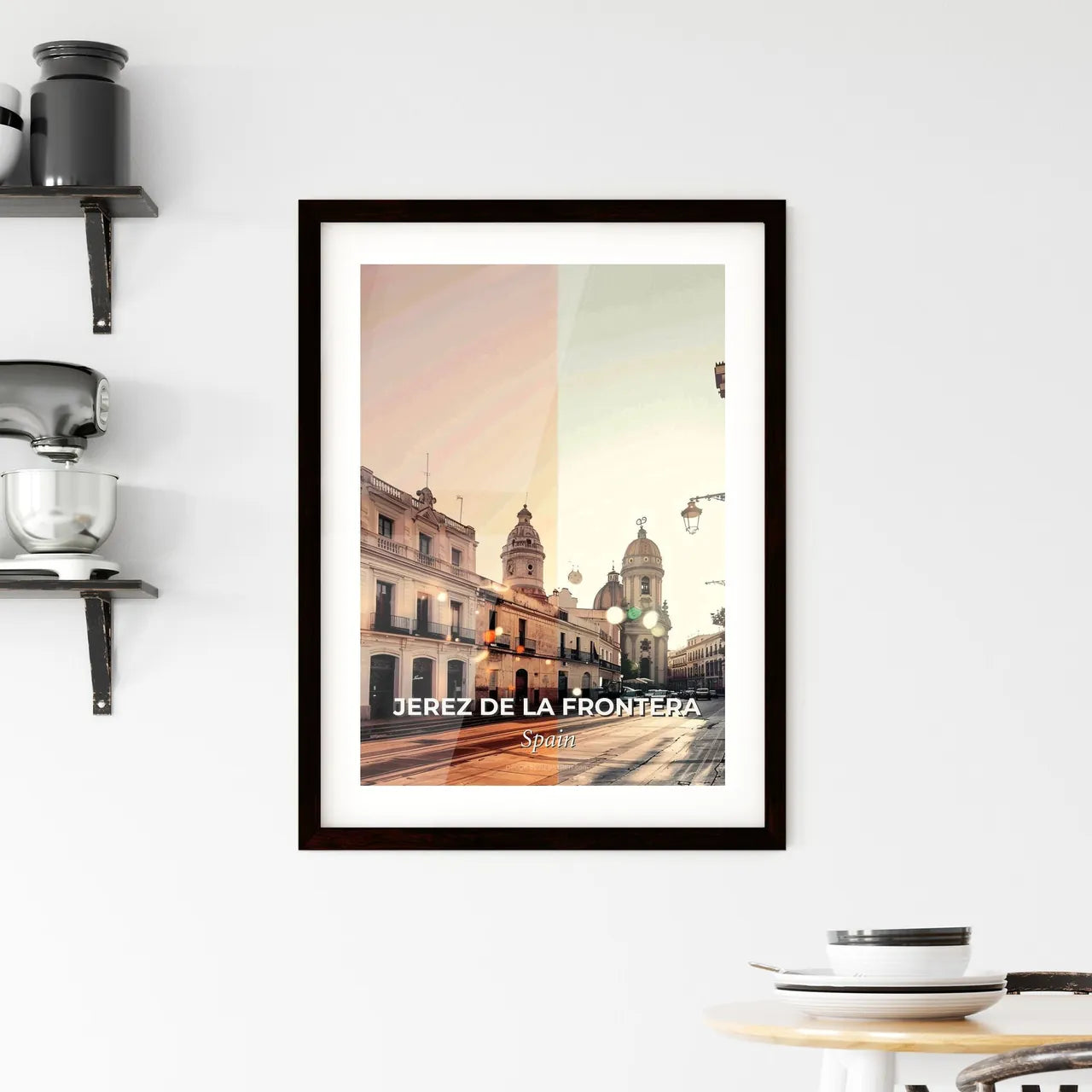 Jerez de la Frontera Skyline Cityscape Poster Art Framed Print