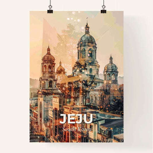 Jeju Skyline Heritage Fusion Art Poster Poster