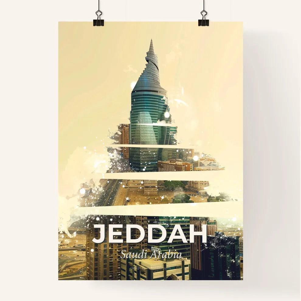 Jeddah Skyline Reflections Poster