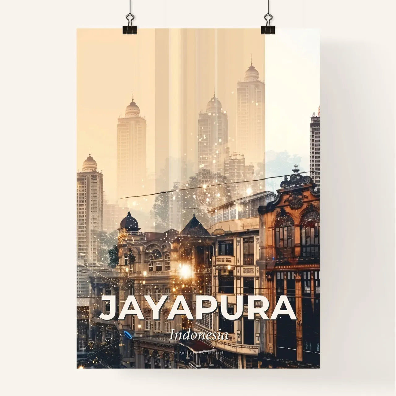 Jayapura Skyline Composite Artwork Poster Poster