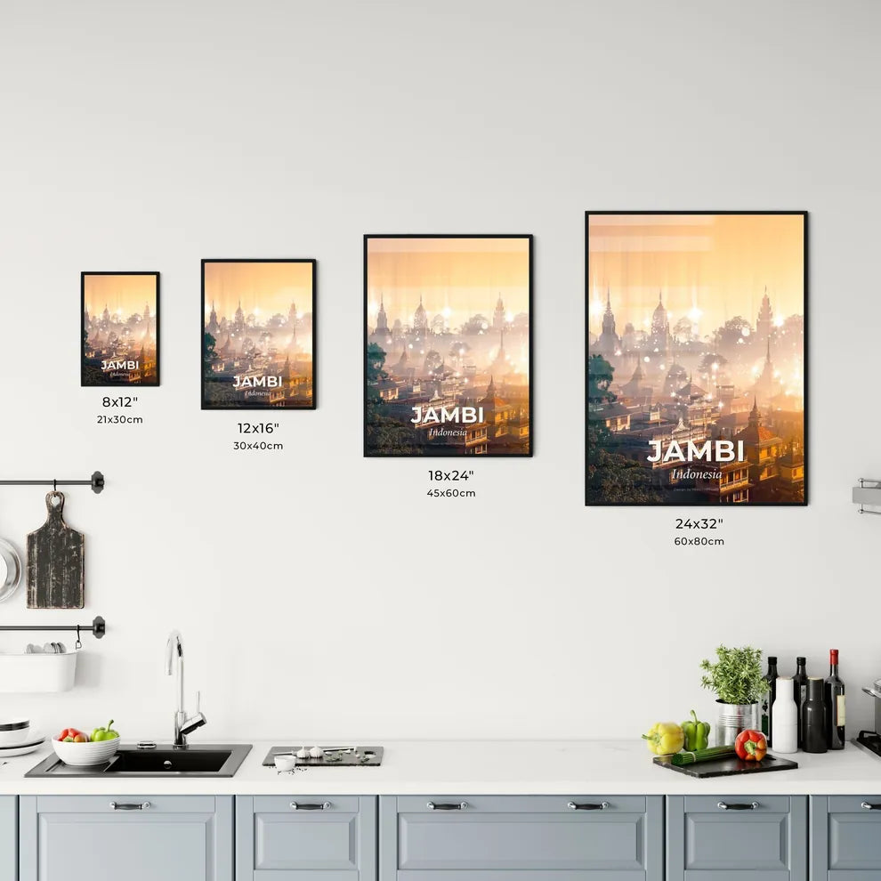 Jambi City Skyline Double Exposure Composite Art Office Art