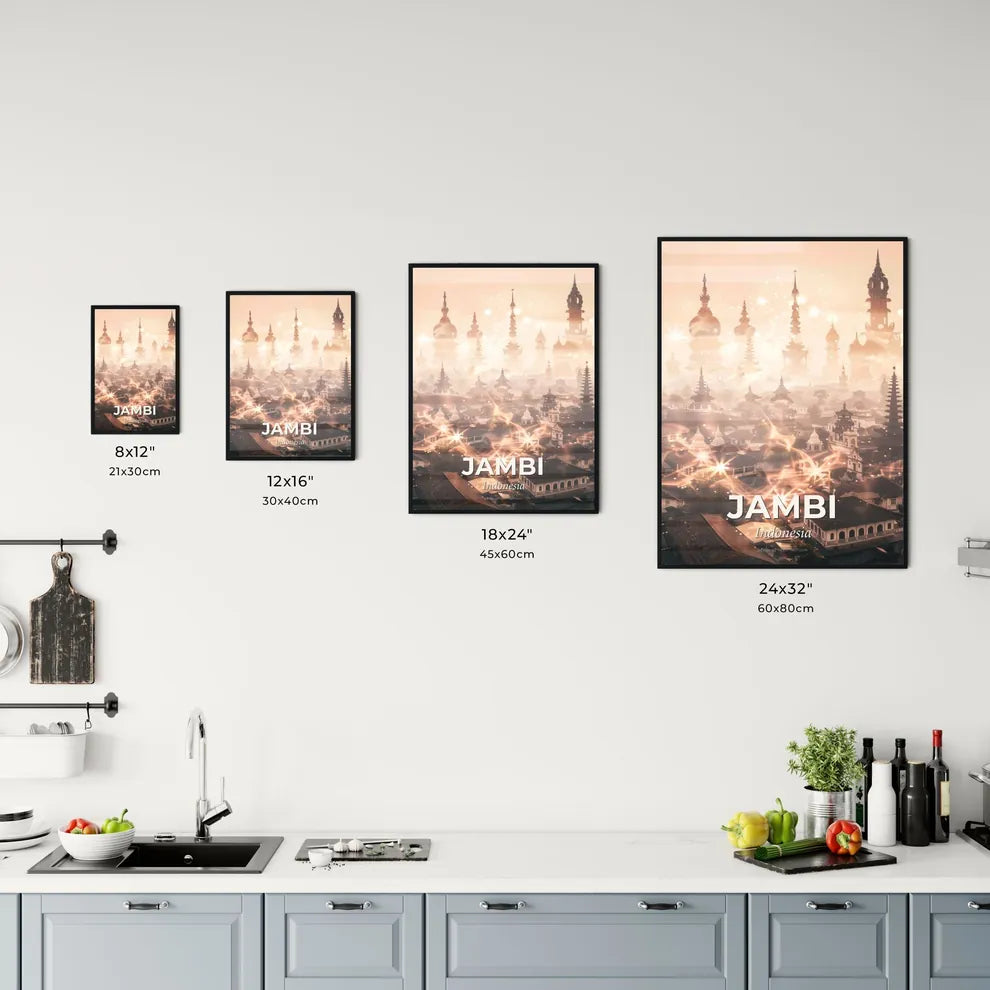 Jambi Skyline Architecture Double Exposure Poster Art Office Art