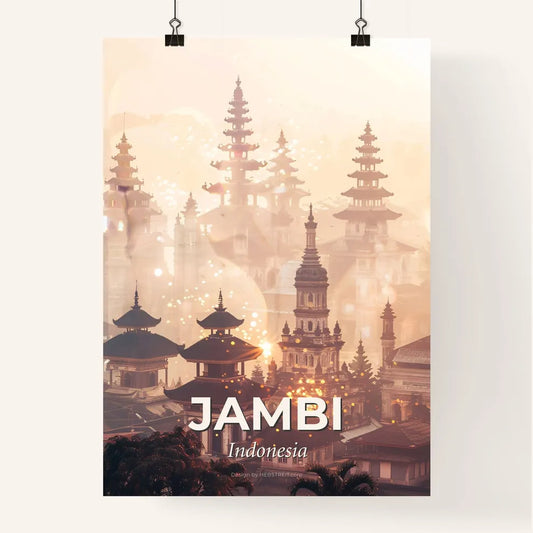 Jambi Skyline Double Exposure Art Print Poster