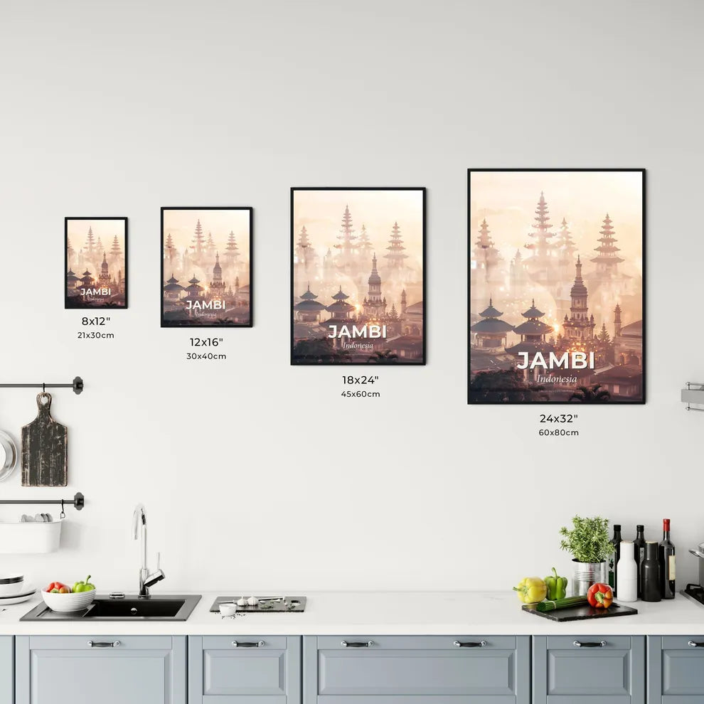 Jambi Skyline Double Exposure Art Print Office Art