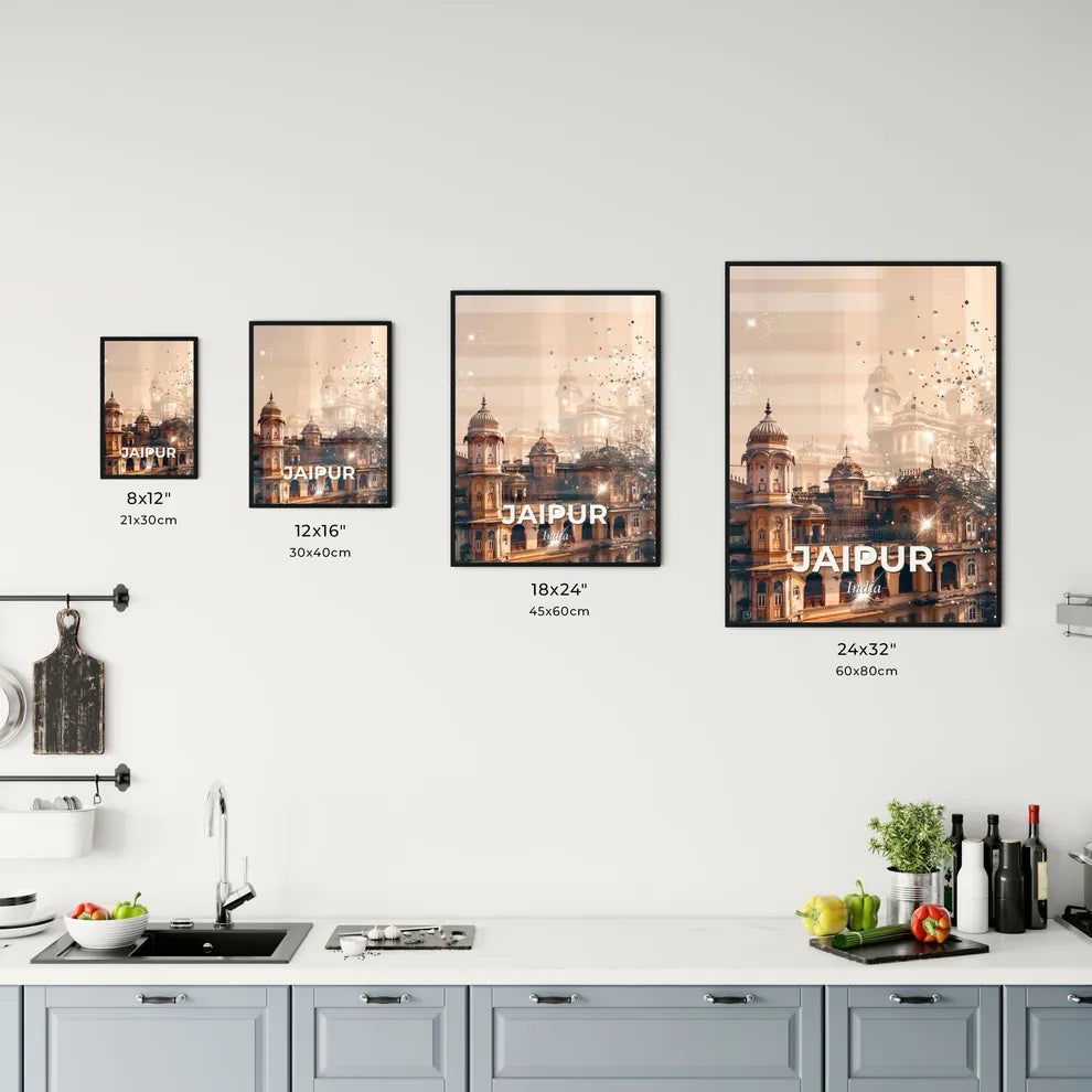 Jaipur Skyline Composite Artwork Bright Colors Office Art