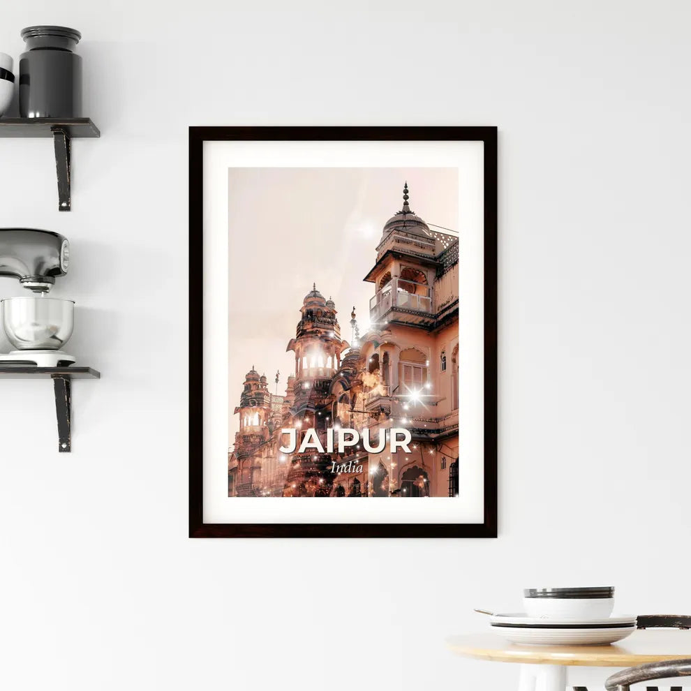 Jaipur Skyline Double Exposure Art Poster Framed Print