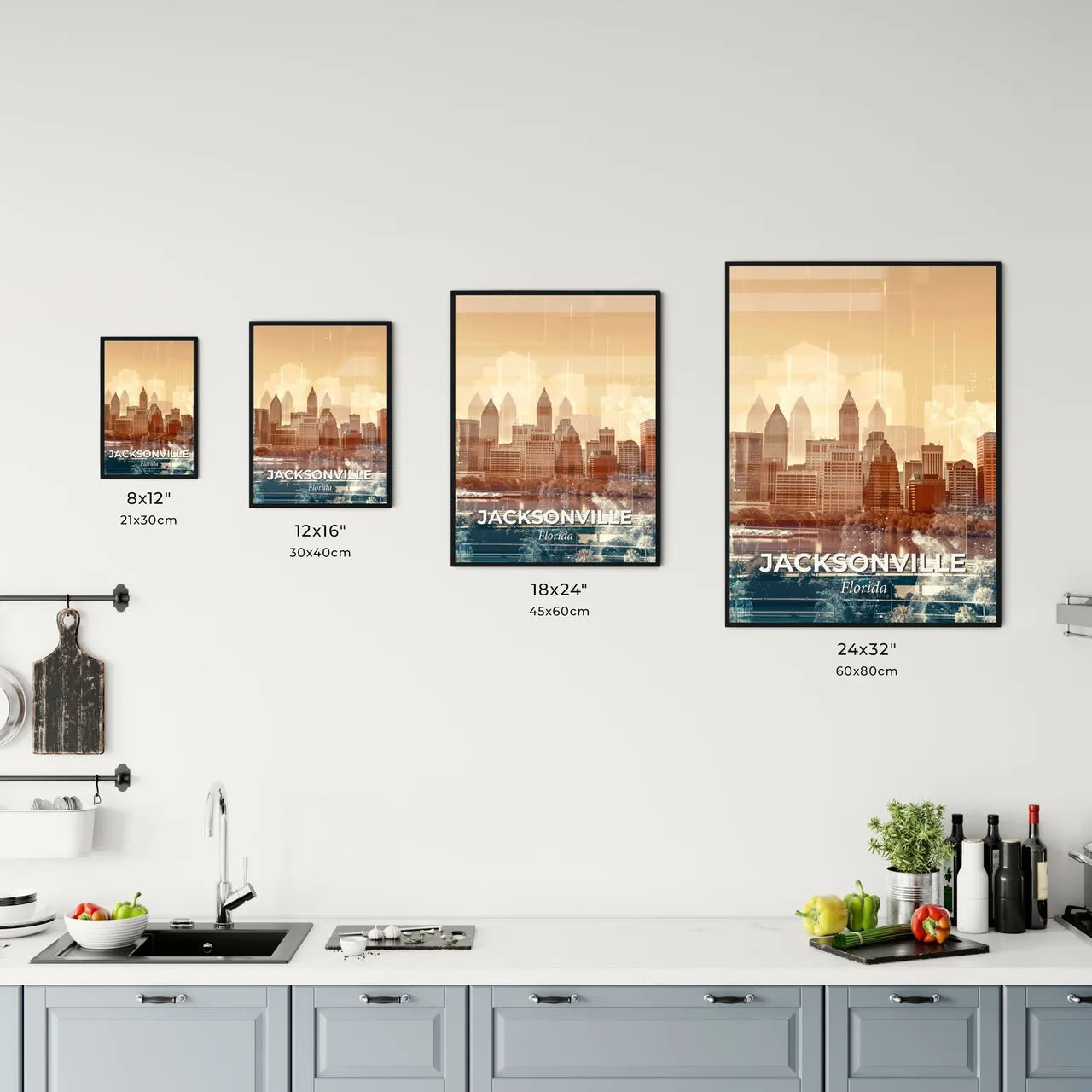 Jacksonville Skyline: Double Exposure Composite Art Office Art