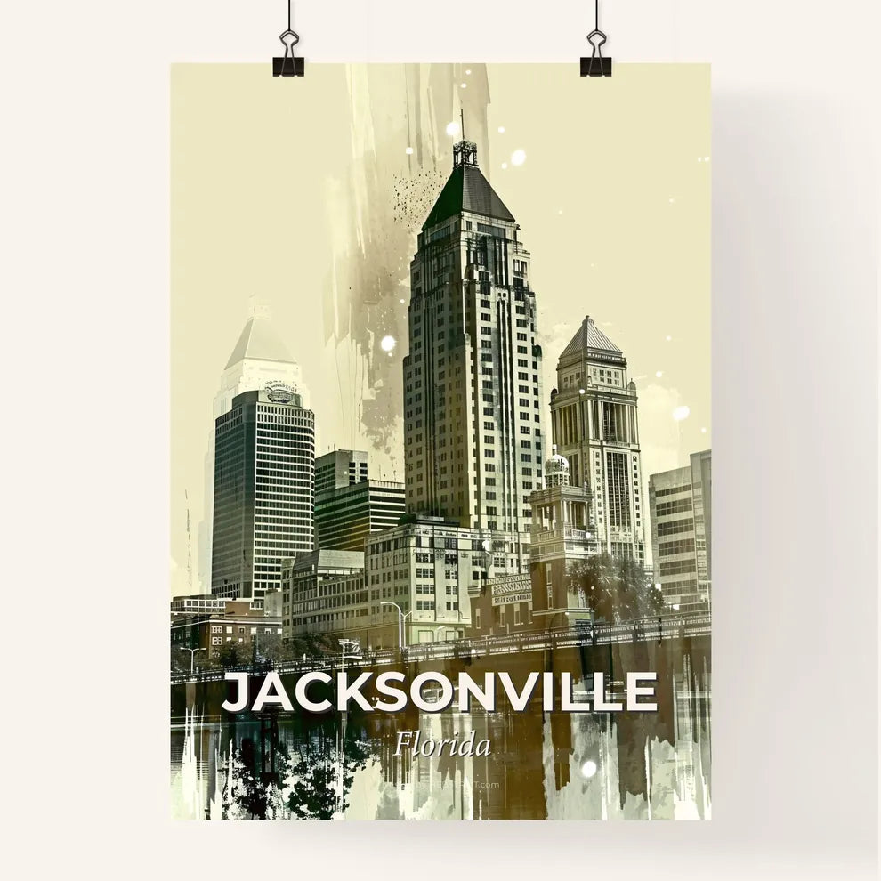 Jacksonville City Skyline Poster: Art Print Poster