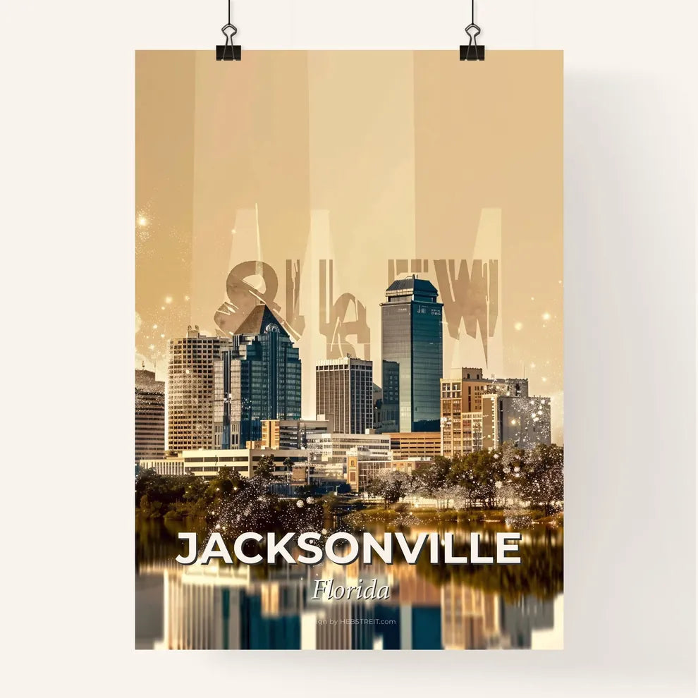 Jacksonville City Skyline Modern Composite Poster Art Poster