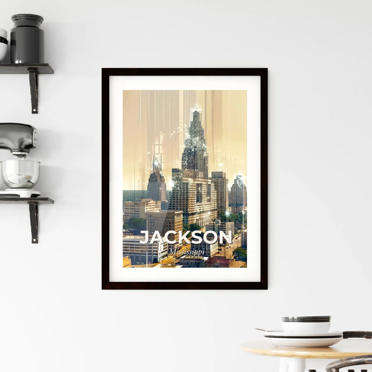Jackson Mississippi Skyline Lights and Wonders Framed Print