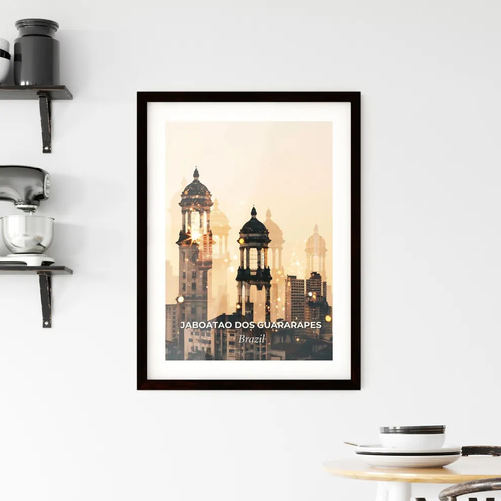 Jaboatao dos Guararapes City Skyline Poster Design Framed Print