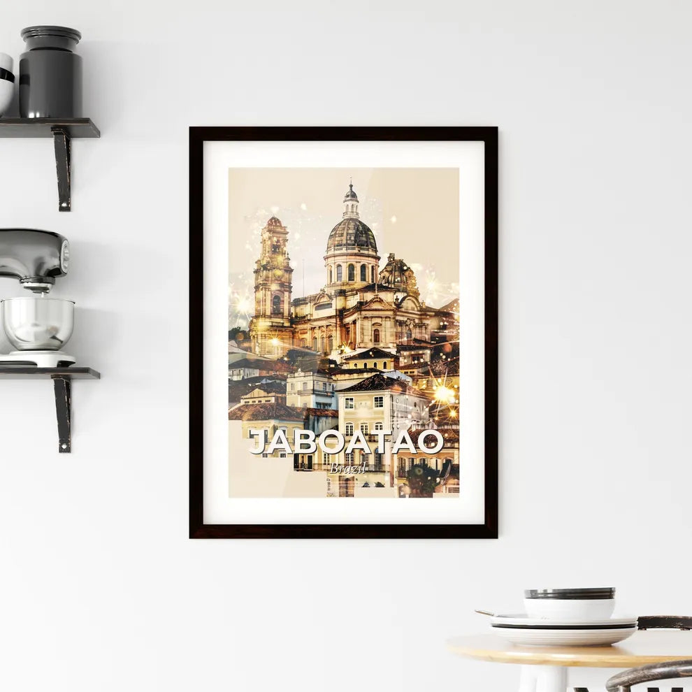 Jaboatao Skyline Double Exposure Art Poster Framed Print