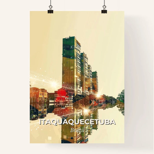 Itaquaquecetuba Skyline Poster Art Beige Sparks Poster