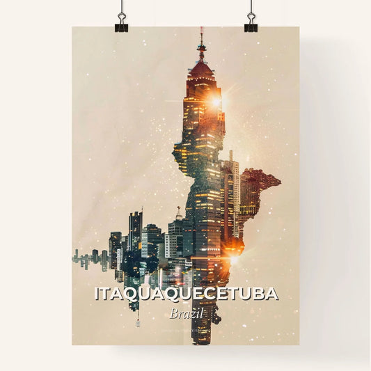 Itaquaquecetuba City Skyline Brazil Composite Artwork Poster