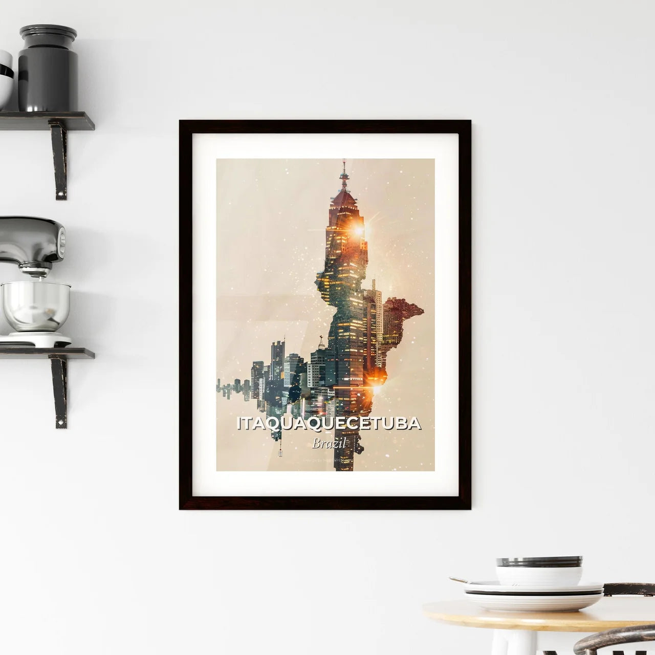 Itaquaquecetuba City Skyline Brazil Composite Artwork Framed Print