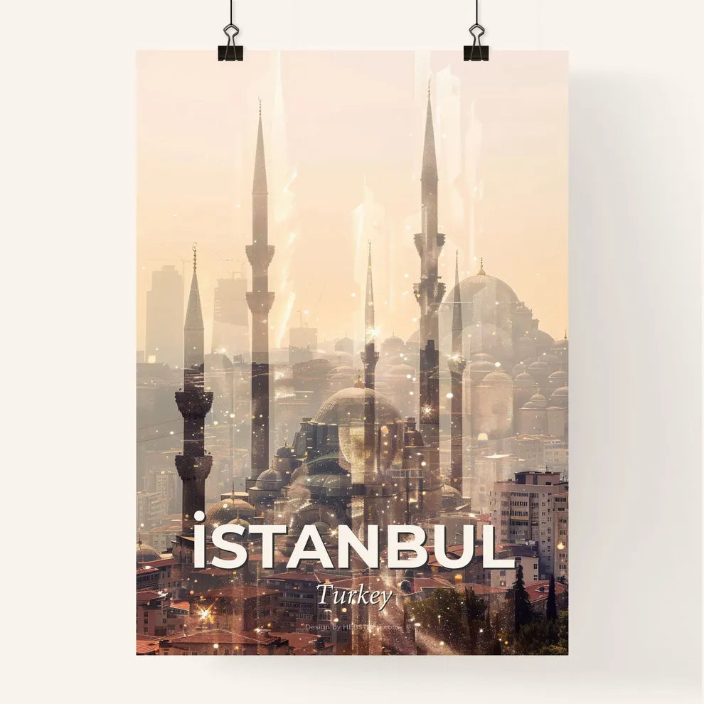 Istanbul Skyline Art: Double Exposure Composite Poster