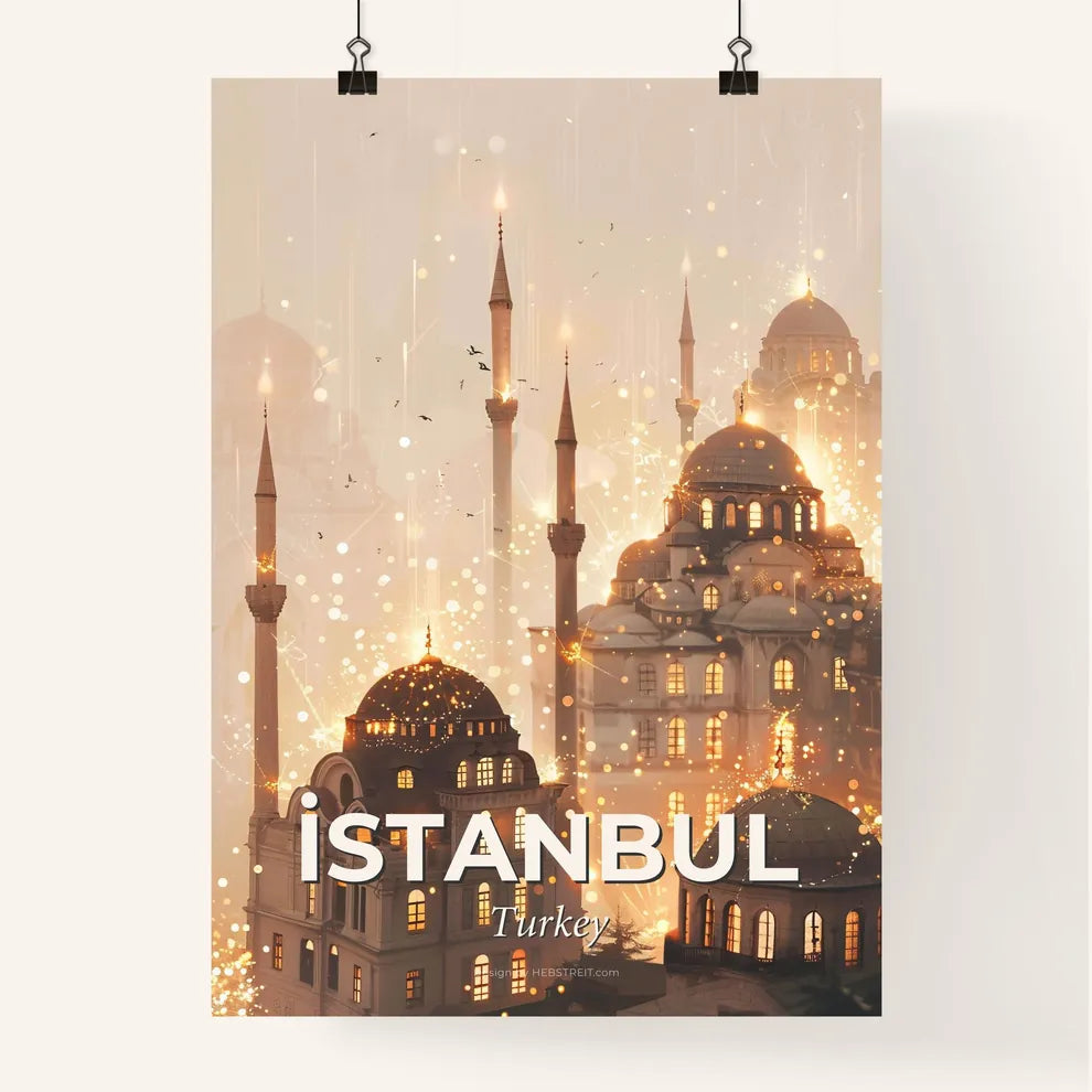 Istanbul City Lights Architectural Art Poster Poster