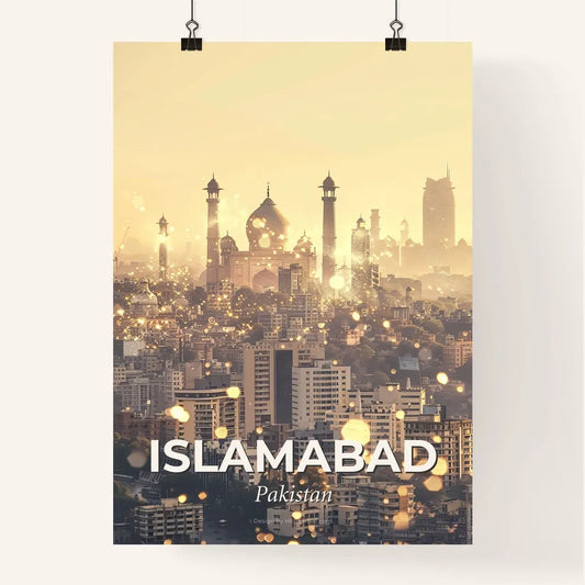 Islamabad Skyline Vintage Beige Poster Art Poster