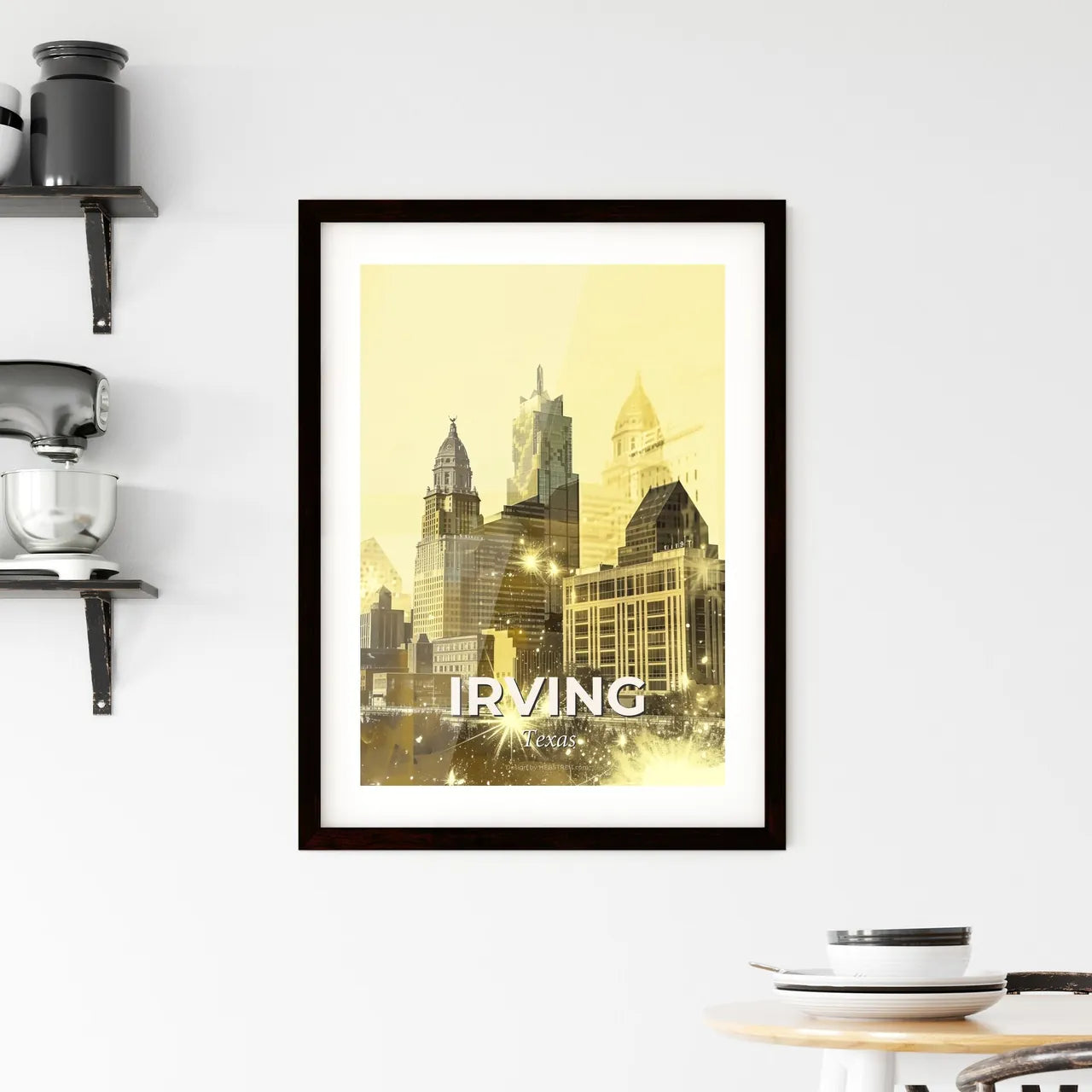 Irving Cityscape: Bright Lights, Local Charm Framed Print