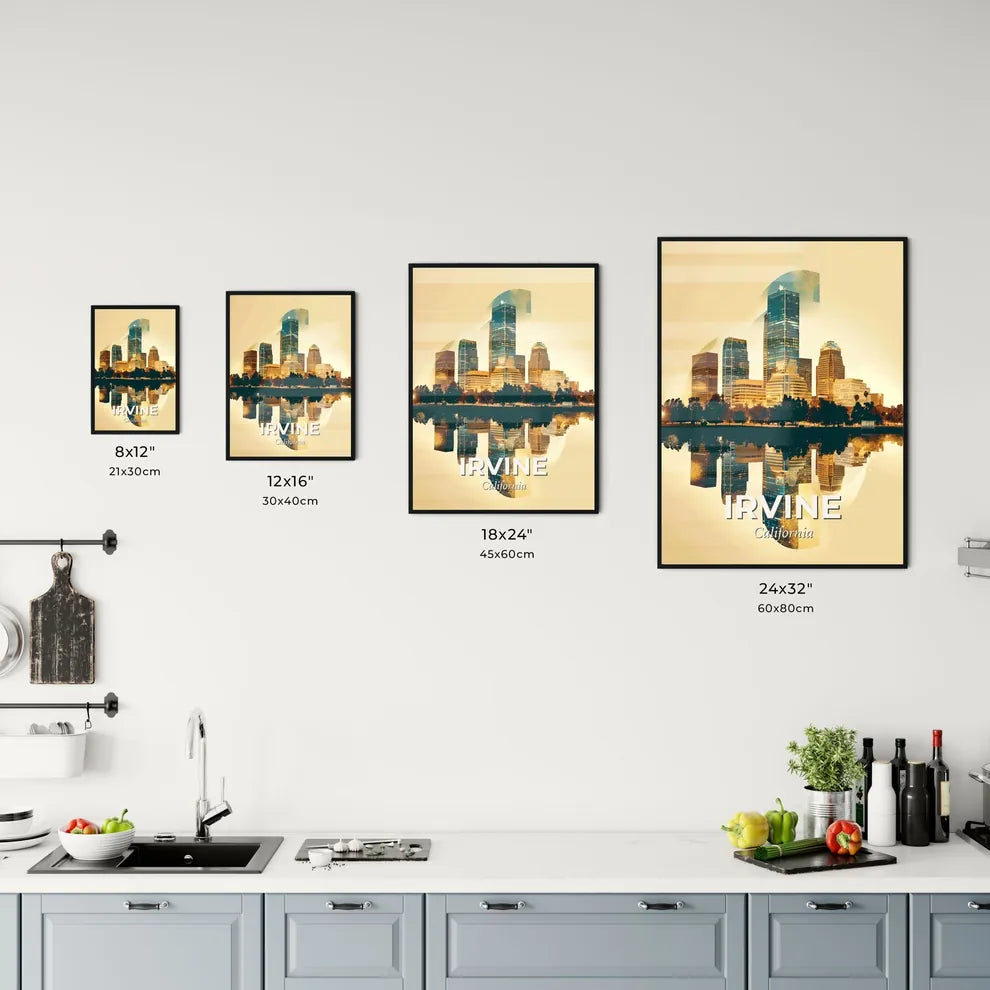 Irvine City Skyline Glow Composite Art Office Art