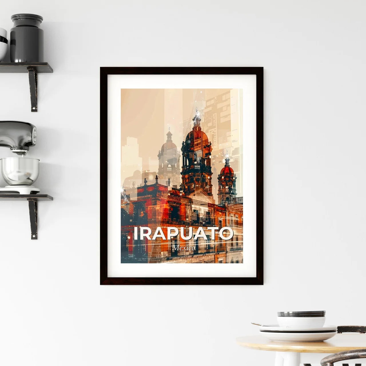 Irapuato City Skyline Sunset Silhouette Framed Print