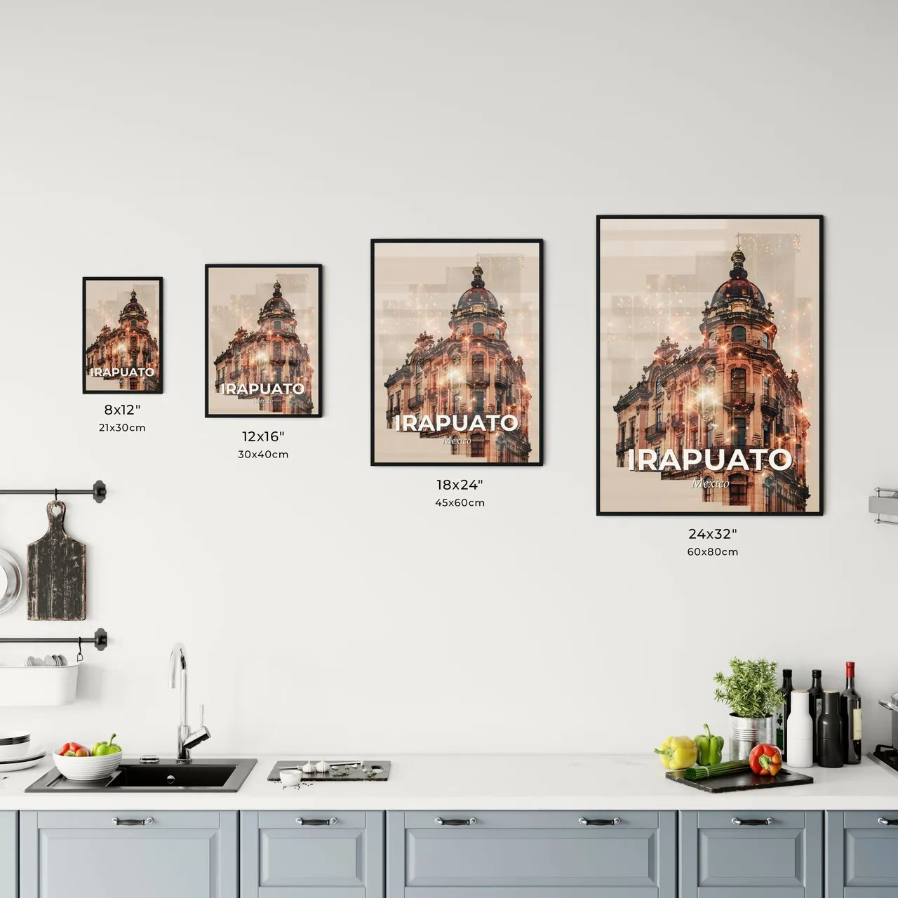 Irapuato City Icons Skyline Poster Office Art