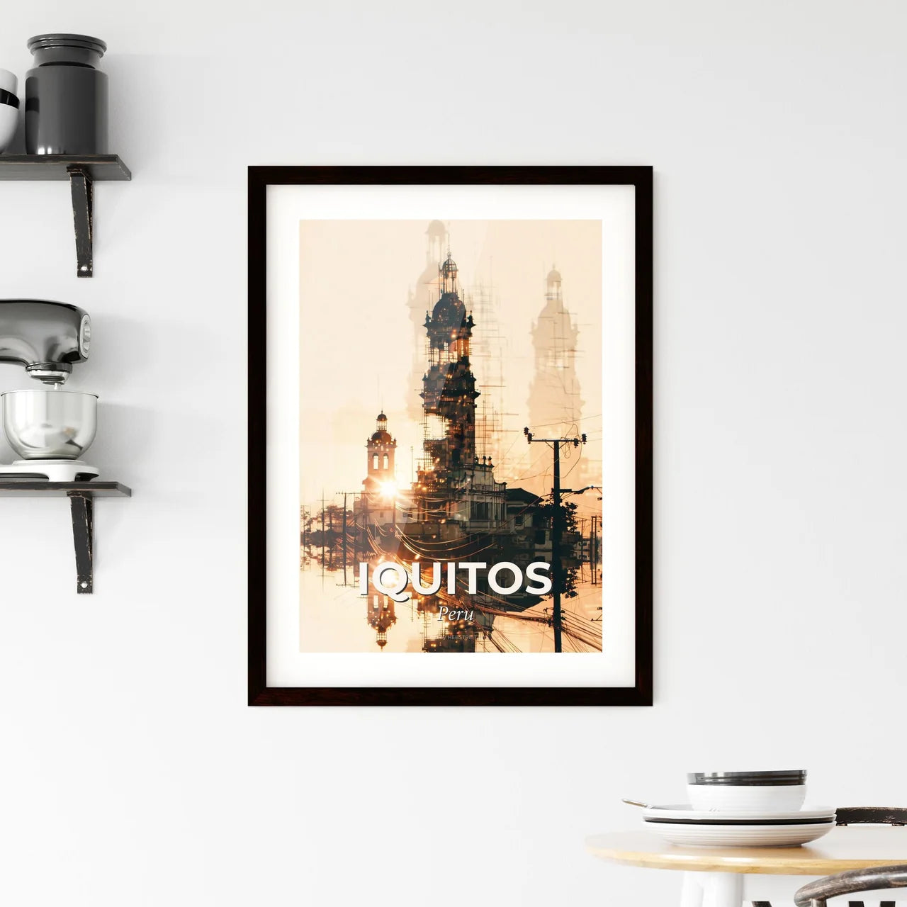 Iquitos Skyline Composite Art Poster Framed Print