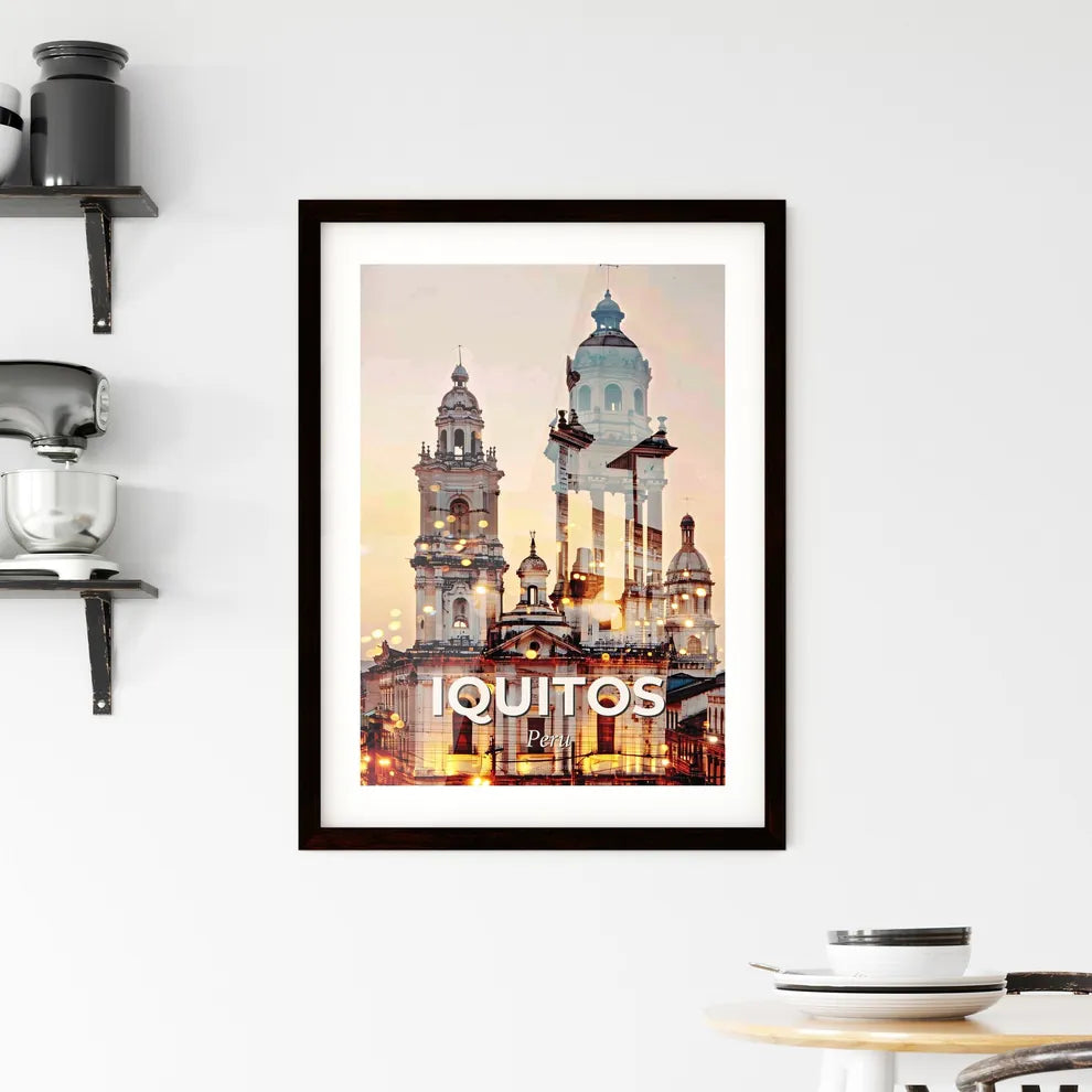 Iquitos Skyline Composite Art Bright Poster Framed Print