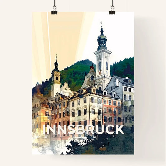 Innsbruck Skyline Composite Art Poster Poster