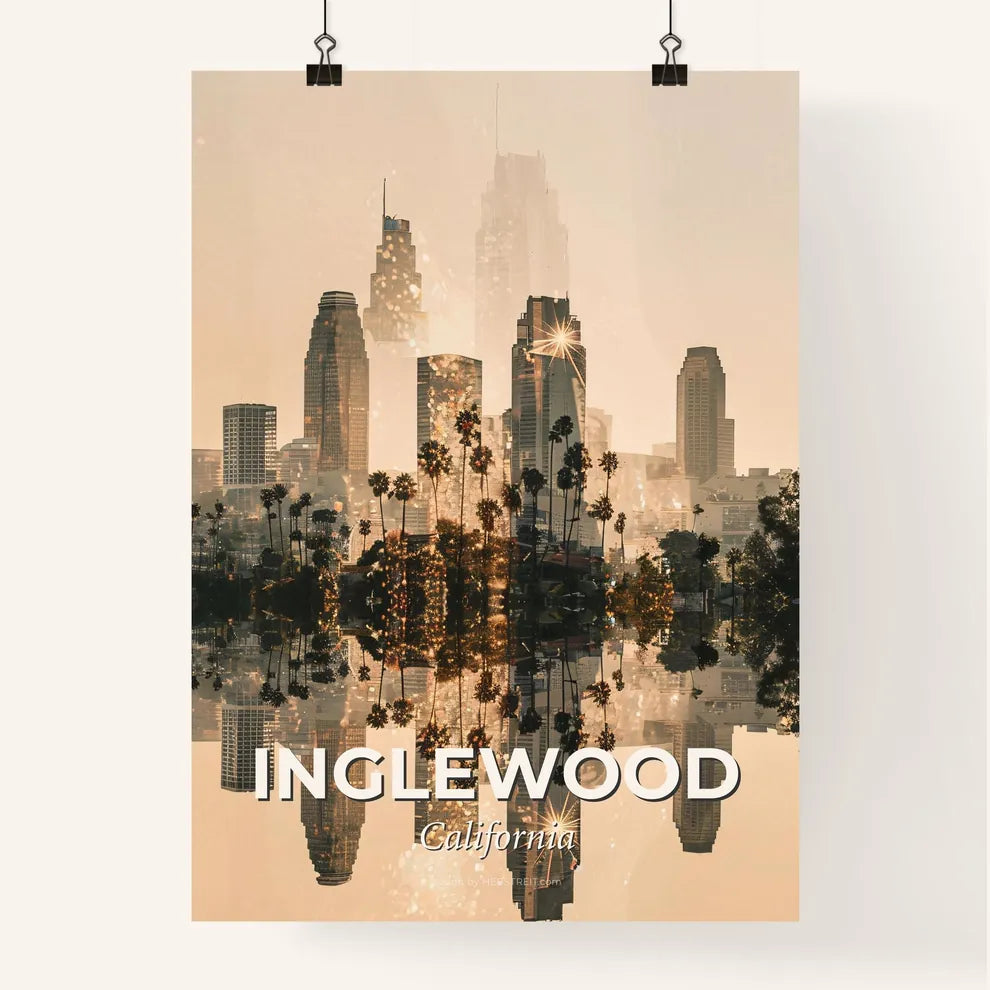Inglewood Cityline Composite Skyline Poster Art Poster