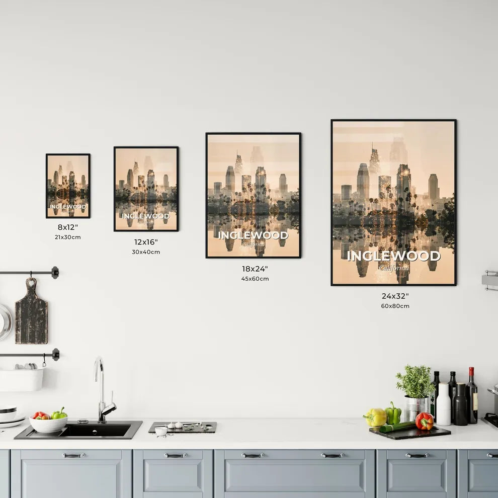 Inglewood Cityline Composite Skyline Poster Art Office Art