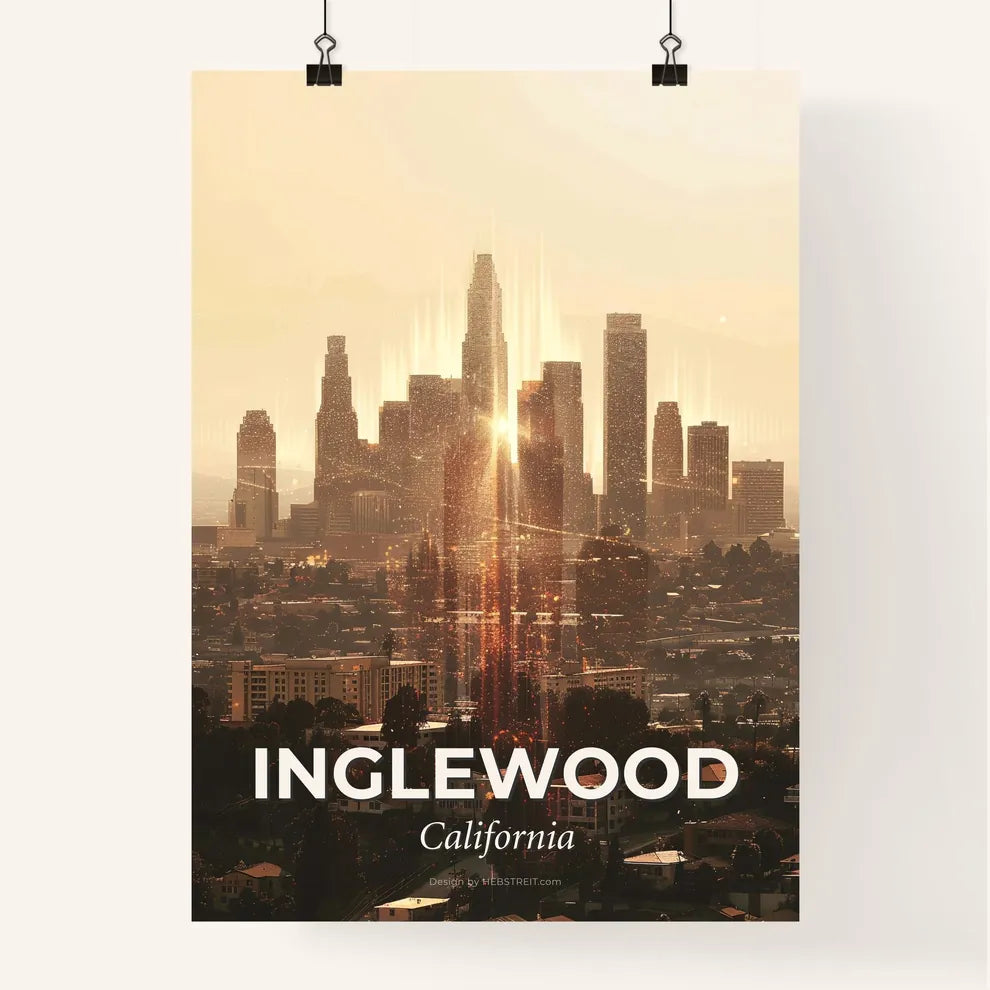 Inglewood Panorama in Double Exposure Poster