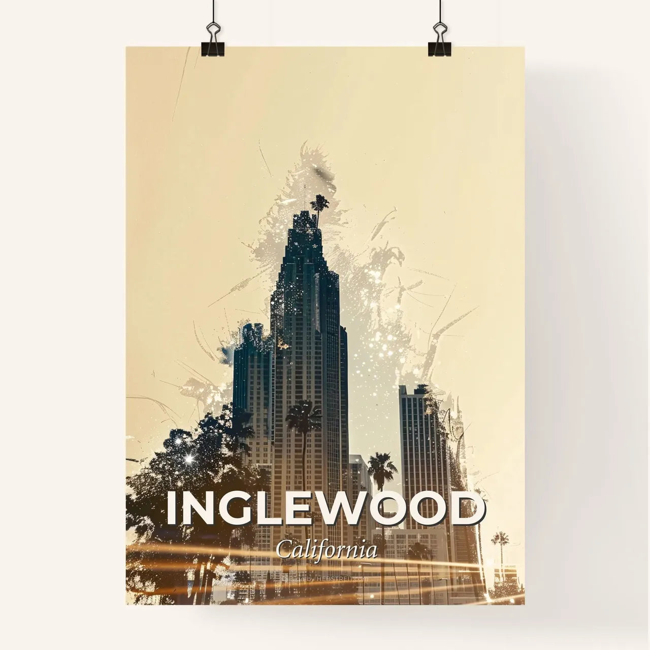 Inglewood Skyline Composite Art Poster Poster
