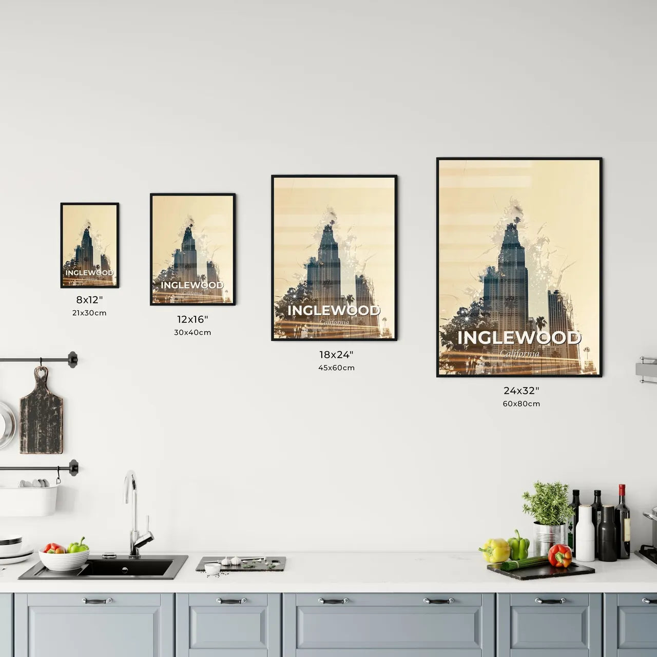 Inglewood Skyline Composite Art Poster Office Art