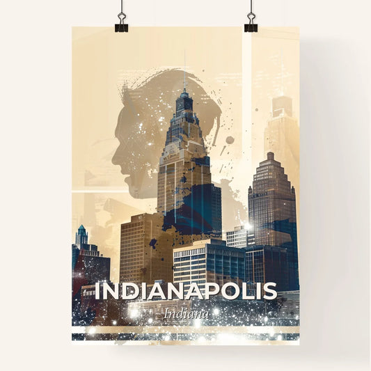 Indianapolis Cityscape Composite Silhouette Skyline Poster