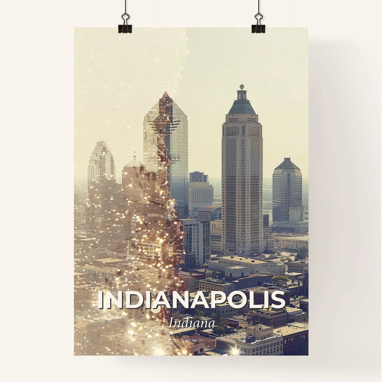 Indianapolis: City Skyline and Iconic Sights Poster Poster