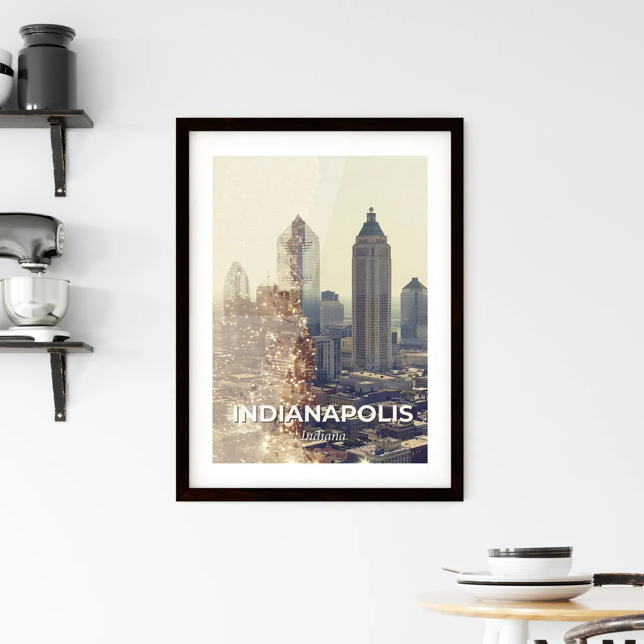 Indianapolis: City Skyline and Iconic Sights Poster Framed Print
