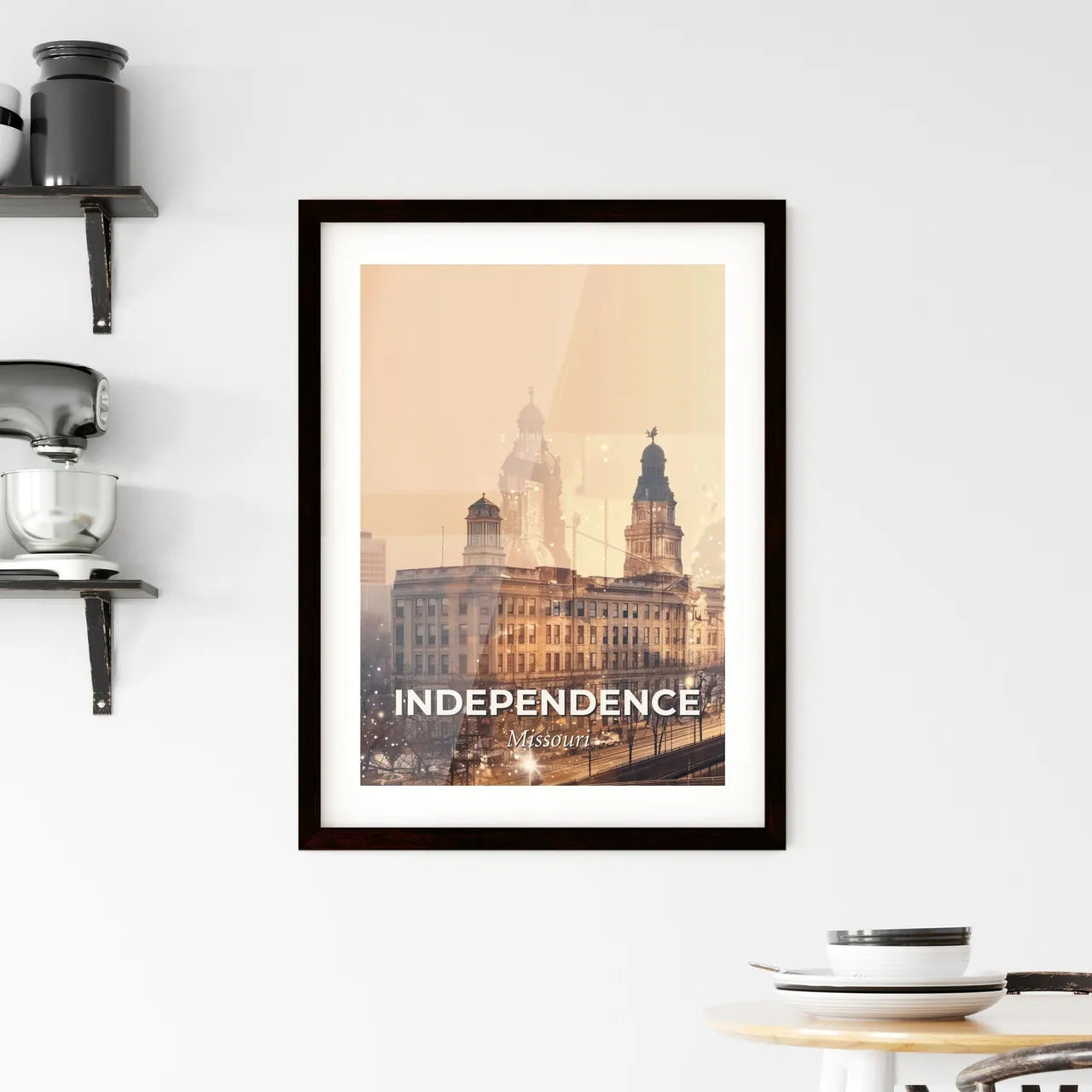 Independence City Skyline Art: Local Beauty on Display Framed Print