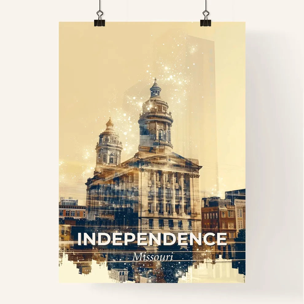 Independence Skyline Double Exposure City Art Poster